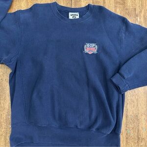 90s Lee Heavyweight Men's Navy Blue Crewneck Sweatshirt- GOP